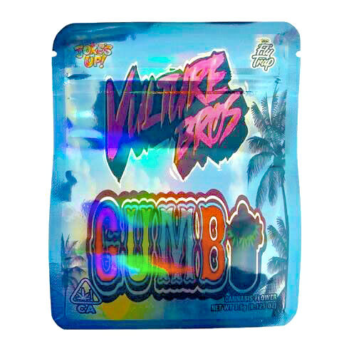 BOLSA ZIP ALUMINIO 3.5GR "GUMBO - VULTURE BROS - PALM TREES" (50 UNIDADES)