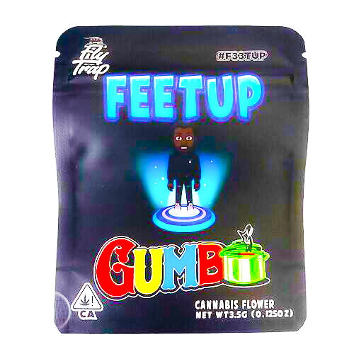 BOLSA ZIP ALUMINIO 3.5GR "GUMBO - FEET UP" (50 UNIDADES)