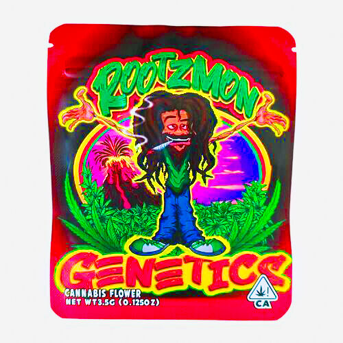 BOLSA ZIP ALUMINIO 3.5GR "ROOTZMON GENETICS" (50 UNIDADES)