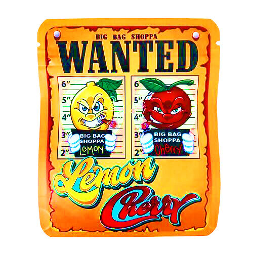 BOLSA ZIP ALUMINIO 3.5GR "WANTED LEMON AND CHERRY" (50 UNIDADES)