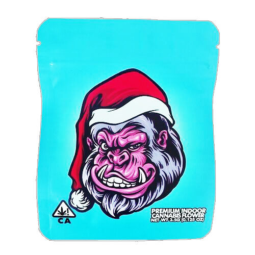 BOLSA ZIP ALUMINIO 3.5GR "GORILLA CHRISTMAS" (50 UNIDADES)