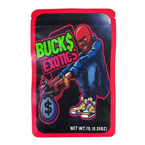 BOLSA ZIP ALUMINIO 7GR "BUCKS EXOTIC" (50 UNIDADES)