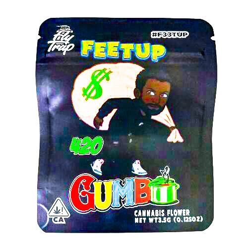 BOLSA ZIP ALUMINIO 3.5GR "GUMBO - FEET UP 420" (50 UNIDADES)