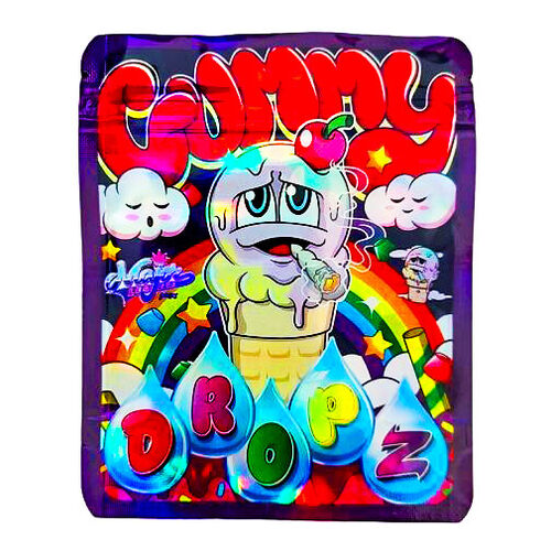 BOLSA ZIP ALUMINIO 3.5GR "GUMMY DROPZ" (50 UNIDADES)