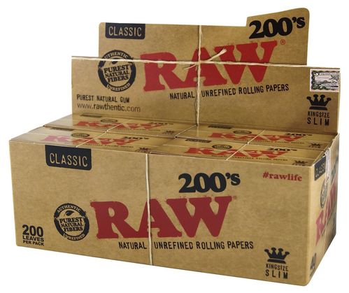 RAW 200 KING SIZE SLIM (40LIBRILLOS/200PAPEL)