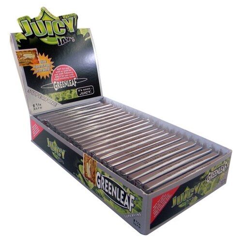 JUICY JAYS 1 1/4 SUPERFINE GREENLEAF (DISPLAY 24 LIB/32 HOJAS)