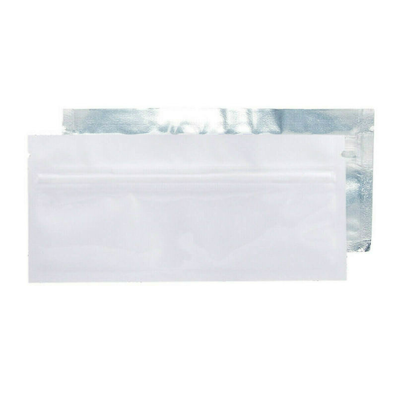 Bolsa de plástico cierre zip negrra opaca con franjas blancas 60 micras