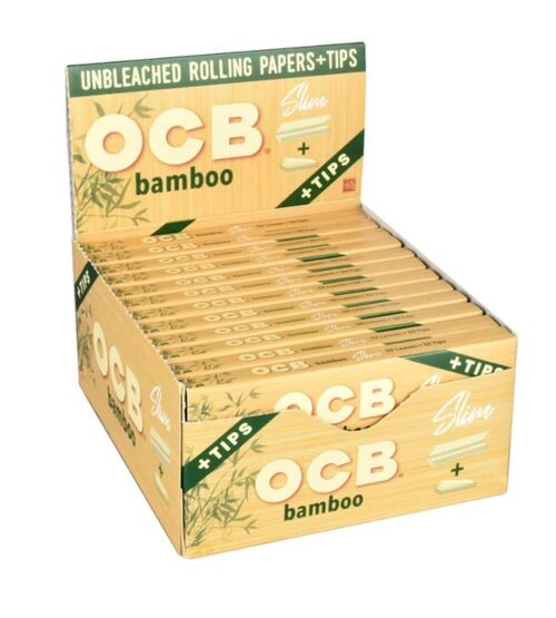 OCB BAMBOO SLIM KING SIZE + TIPS (24 librillos/32hojas+32tips)