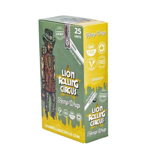 LION ROLLING CIRCUS HEMP WRAP TEQUILA (25UD/DSPLAY-2UD/PACK)