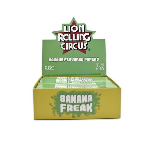 LION ROLLING CIRCUS PAPEL SABOR BANANA FREAK 1 1/4 (25UD/DISPLAY-33PAPELES/LIBRILLO)