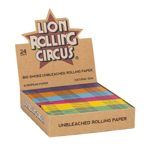 LION ROLLING CIRCUS PAPEL UNBLEACHED BROWN KING SIZE (18UD/DISPLAY-50PAPEL/LIBRILLO)