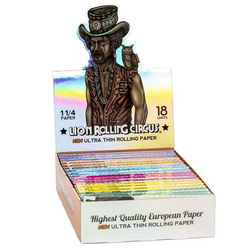 LION ROLLING CIRCUS PAPEL EXTRAFINO SILVER-PLATA 1 1/4 (18UD/DISPLAY-50PAPEL/LIBRILLO)