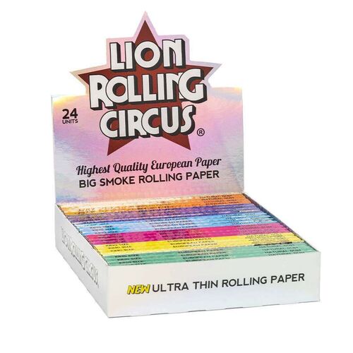 LION ROLLING CIRCUS PAPEL EXTRAFINO SILVER-PLATA KING SIZE (24UD/DISPLAY-33PAPEL/LIBRILLO)