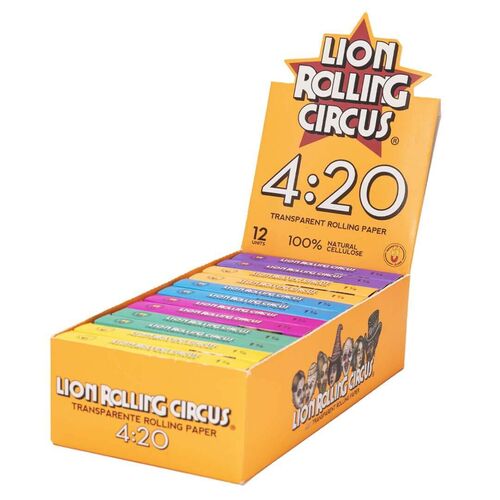 LION ROLLING CIRCUS PAPEL TRANSPARENTE 420 FLUOR (12UD/DISPLAY-420PAPEL/LIBRILLO)