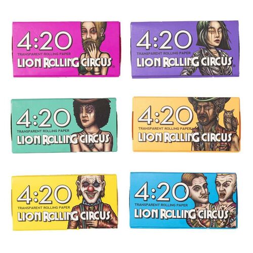 LION ROLLING CIRCUS PAPEL TRANSPARENTE 420 FLUOR (12UD/DISPLAY-420PAPEL/LIBRILLO)